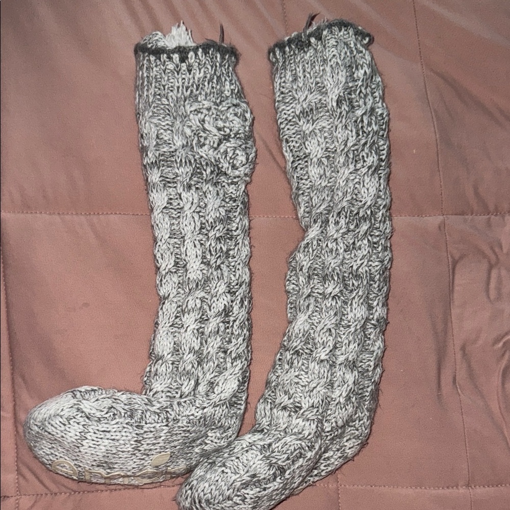 Cozy Gray Knit Socks